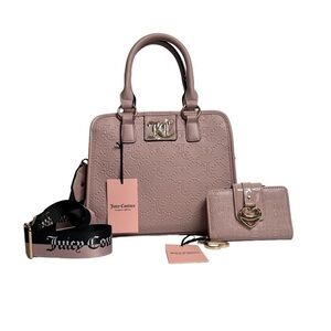 Juicy Couture Dusty Blush Charm Sure Satchel With Matching Wallet